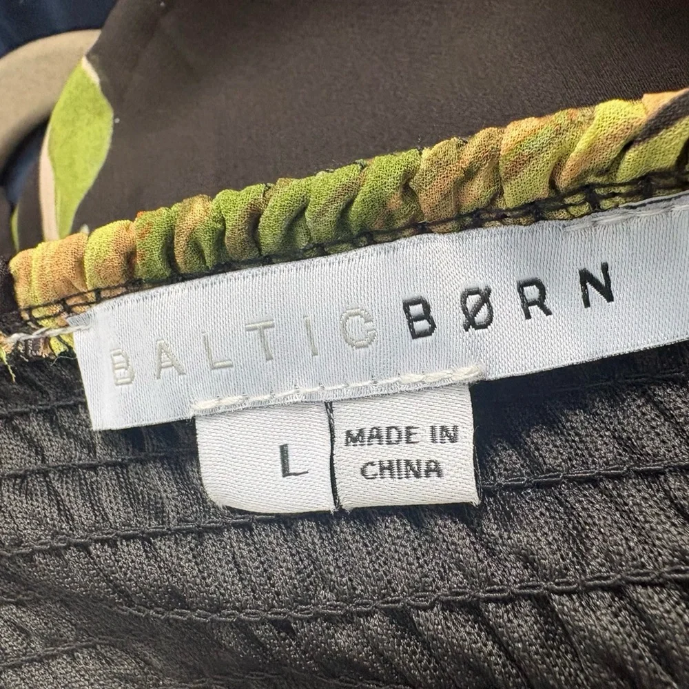 Baltic Born Encinitas Black and Green palm maxi Dress large - Picture 11 of 13